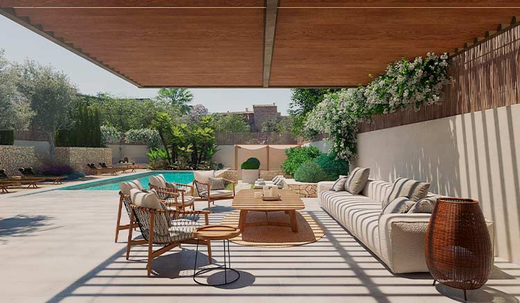 Contemporary townhouse S’Olivera blending design and tradition in Ses Salines carefully developed by Mallorca Home Connexion.