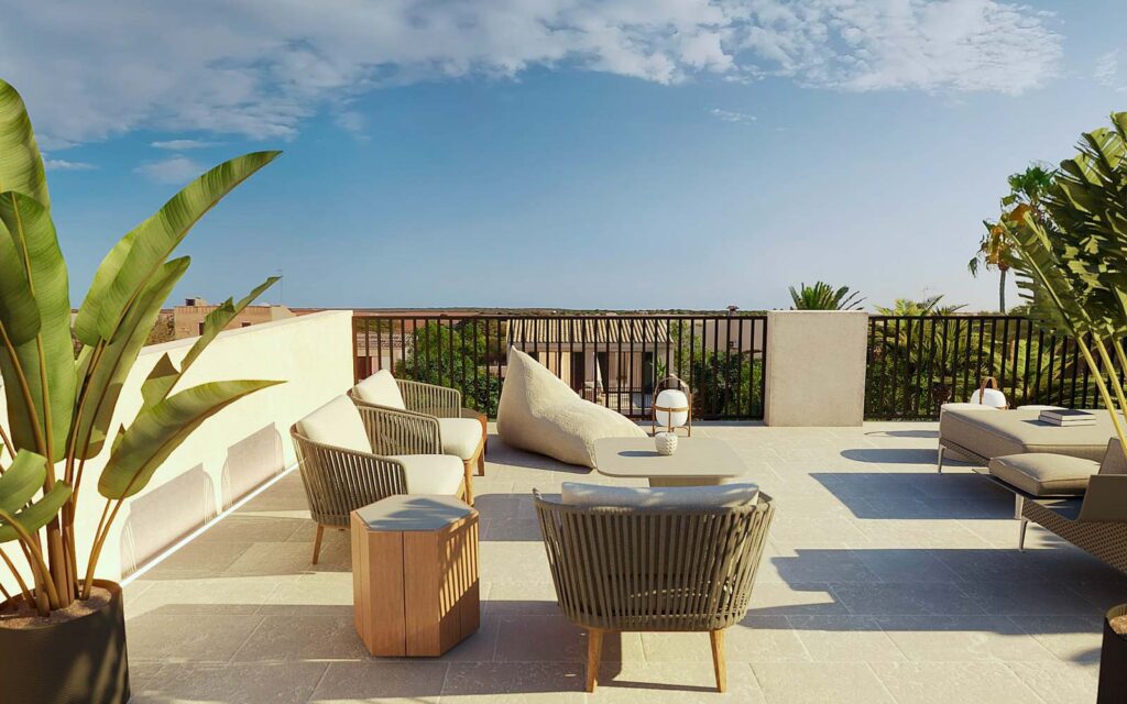 Sun-drenched patios and terraces that exude warmth and elegance in Mallorca homes